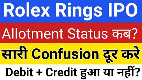 check ipo allotment status rolex rings|rolex ipo allotment status.